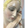 SCULTURA CERAMICA a COLAGGIO VOLTO MADONNA Mater Dulcis IGNI FORNACE TORINO '30