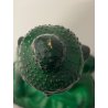 ANTICA SCULTURA BUDDHA Art Decò  PASTA VETRO VERDE MALACHITE BOHEMIAN ART 21cm/h