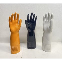 SET 3 STAMPI CERAMICA GUANTO PIRELLI ITALY 1980 MANO LATTICE