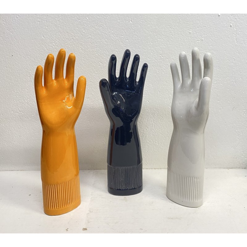 SET 3 STAMPI CERAMICA GUANTO PIRELLI ITALY 1980 MANO LATTICE