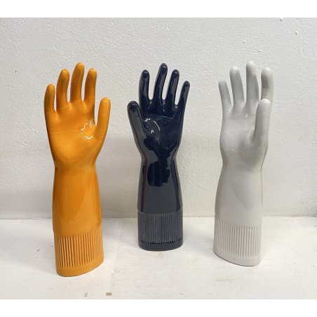 SET 3 STAMPI CERAMICA GUANTO PIRELLI ITALY 1980 MANO LATTICE