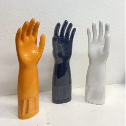 SET 3 STAMPI CERAMICA GUANTO PIRELLI ITALY 1980 MANO LATTICE