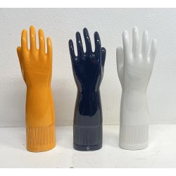 SET 3 STAMPI CERAMICA GUANTO PIRELLI ITALY 1980 MANO LATTICE