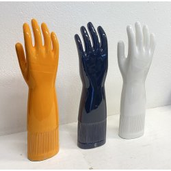 SET 3 STAMPI CERAMICA GUANTO PIRELLI ITALY 1980 MANO LATTICE