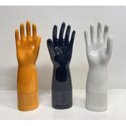 SET 3 STAMPI CERAMICA GUANTO PIRELLI ITALY 1980 MANO LATTICE