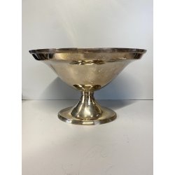 CENTROTAVOLA COPPA ALZATA OVALE Carlo Mozzoni ARGENTATO MID CENTURY 19 cm/h
