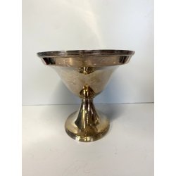 CENTROTAVOLA COPPA ALZATA OVALE Carlo Mozzoni ARGENTATO MID CENTURY 19 cm/h