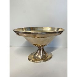 CENTROTAVOLA COPPA ALZATA OVALE Carlo Mozzoni ARGENTATO MID CENTURY 19 cm/h