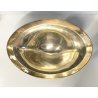 CENTROTAVOLA COPPA ALZATA OVALE Carlo Mozzoni ARGENTATO MID CENTURY 19 cm/h