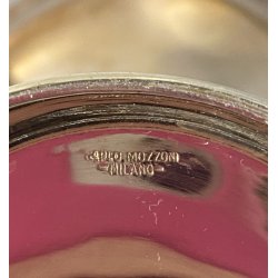 CENTROTAVOLA COPPA ALZATA OVALE Carlo Mozzoni ARGENTATO MID CENTURY 19 cm/h