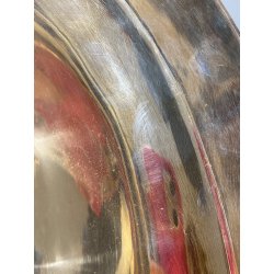 CENTROTAVOLA COPPA ALZATA OVALE Carlo Mozzoni ARGENTATO MID CENTURY 19 cm/h