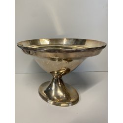 CENTROTAVOLA COPPA ALZATA OVALE Carlo Mozzoni ARGENTATO MID CENTURY 19 cm/h