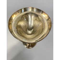 CENTROTAVOLA COPPA ALZATA OVALE Carlo Mozzoni ARGENTATO MID CENTURY 19 cm/h