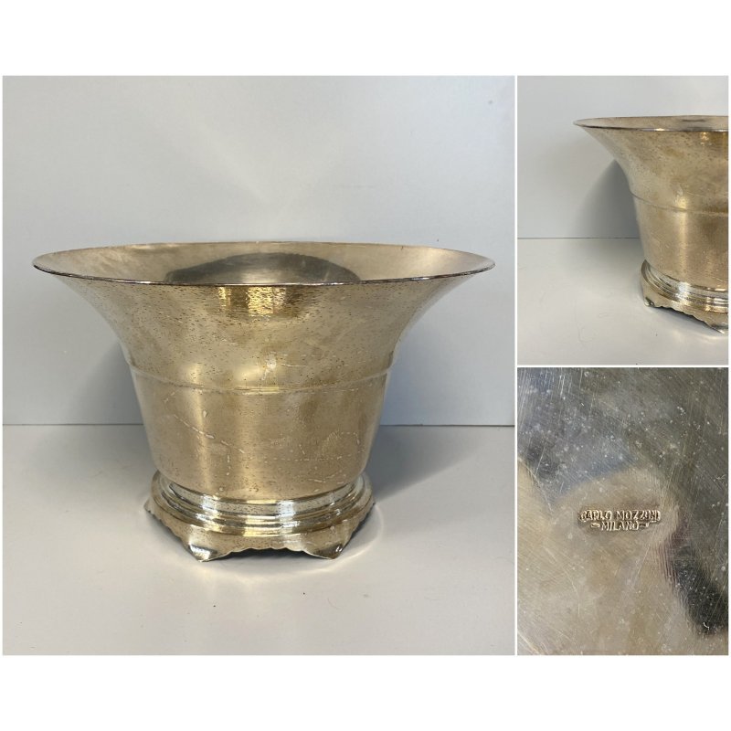 SECCHIELLO CHAMPAGNE Carlo Mozzoni RAFFRESCATORE ARGENTATO MID CENTURY ø 30 cm