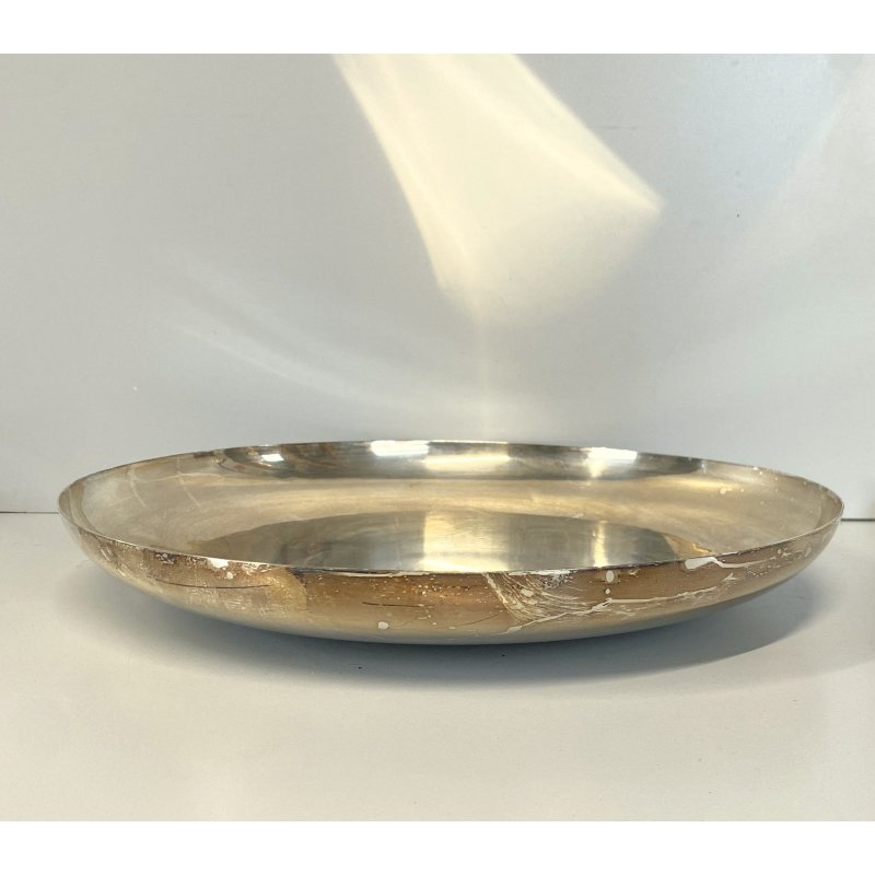 CENTROTAVOLA PIATTO ROTONDO ARGENTATO Carlo Mozzoni DESIGN MID CENTURY ø 34 cm