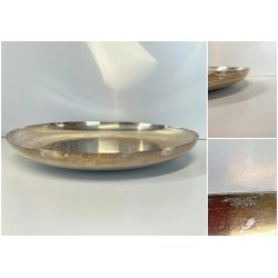 CENTROTAVOLA PIATTO ROTONDO ARGENTATO Carlo Mozzoni DESIGN MID CENTURY ø 34 cm