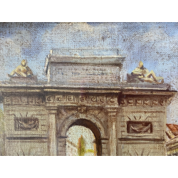 COPPIA MINIATURE OLIO Prada VECCHIA MILANO Porta Magenta Porta Garibaldi '900