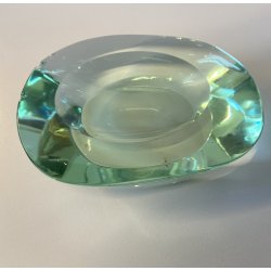 SVUOTA TASCHE BOWL CRISTALLO MOLATO FONTANA ARTE FIRMATA 'FX' 1950's