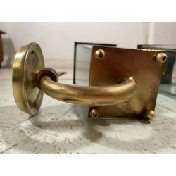 COPPIA APPLIQUE ESTERNO METALLO DORATO VETRO MOLATO WALL LAMP MID CENTURY MODERN