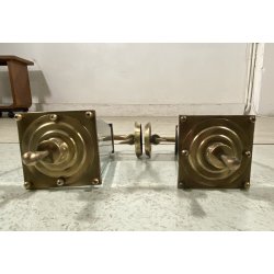 COPPIA APPLIQUE ESTERNO METALLO DORATO VETRO MOLATO WALL LAMP MID CENTURY MODERN