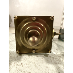 COPPIA APPLIQUE ESTERNO METALLO DORATO VETRO MOLATO WALL LAMP MID CENTURY MODERN