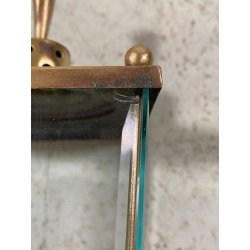 COPPIA APPLIQUE ESTERNO METALLO DORATO VETRO MOLATO WALL LAMP MID CENTURY MODERN