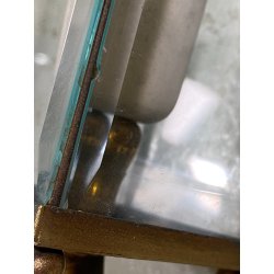 COPPIA APPLIQUE ESTERNO METALLO DORATO VETRO MOLATO WALL LAMP MID CENTURY MODERN