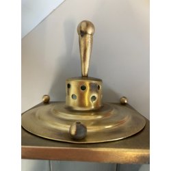 COPPIA APPLIQUE ESTERNO METALLO DORATO VETRO MOLATO WALL LAMP MID CENTURY MODERN