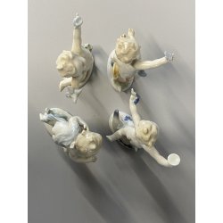 4 FIGURE PORCELLANA Metzler & Ortloff CHERUBINI PUTTI QUATTRO STAGIONI GERMANY