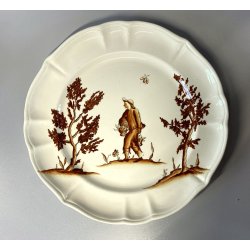 PIATTO DECORATIVO CERAMICA SCI LAVENO Guido Andlovitz  FIGURE VECCHIA MILANO '30