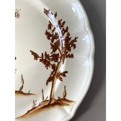 PIATTO DECORATIVO CERAMICA SCI LAVENO Guido Andlovitz  FIGURE VECCHIA MILANO '30