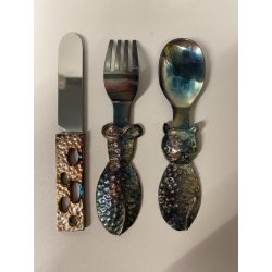 SET POSATE BIMBO DESIGN Roux-Marquand ORFEVRE FRANCE SILVERPLATED '900