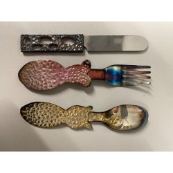 SET POSATE BIMBO DESIGN Roux-Marquand ORFEVRE FRANCE SILVERPLATED '900