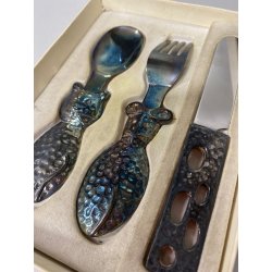 SET POSATE BIMBO DESIGN Roux-Marquand ORFEVRE FRANCE SILVERPLATED '900