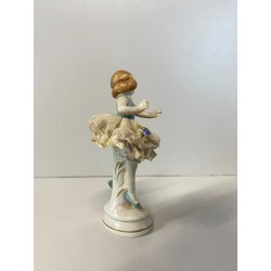 FIGURA STATUINA PORCELLANA BALLERINA TUTU  12498/18 PIZZO DRESDA 12cm/h GERMANY