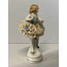 FIGURA STATUINA PORCELLANA BALLERINA TUTU  12498/18 PIZZO DRESDA 12cm/h GERMANY