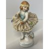 FIGURA STATUINA PORCELLANA BALLERINA TUTU  12498/18 PIZZO DRESDA 12cm/h GERMANY