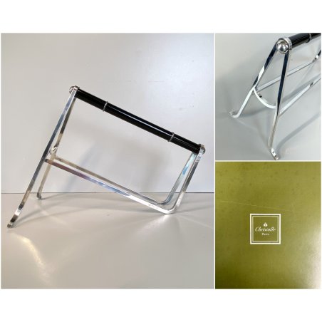 PORTABOTTIGLIE Jacques Adnet & Christofle Francia PLACCATO ARGENTO LACCA CINESE