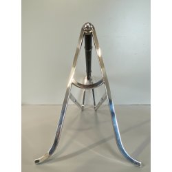 PORTABOTTIGLIE Jacques Adnet & Christofle Francia PLACCATO ARGENTO LACCA CINESE