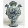 COPPIA VASO IDRIA MAIOLICA CE. AS. BIANCO BLU ALBISOLA 34 cm/h '60