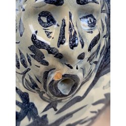 COPPIA VASO IDRIA MAIOLICA CE. AS. BIANCO BLU ALBISOLA 34 cm/h '60