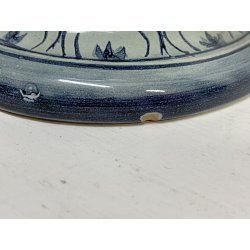 COPPIA VASO IDRIA MAIOLICA CE. AS. BIANCO BLU ALBISOLA 34 cm/h '60