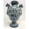 COPPIA VASO IDRIA MAIOLICA CE. AS. BIANCO BLU ALBISOLA 34 cm/h '60