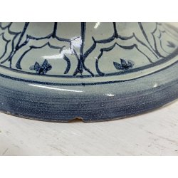 COPPIA VASO IDRIA MAIOLICA CE. AS. BIANCO BLU ALBISOLA 34 cm/h '60