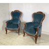 ANTICA COPPIA POLTRONA PRIMI 1900 LUIGI FILIPPO ARMCHAIR LEGNO STOFFA DIVANO