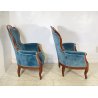 ANTICA COPPIA POLTRONA PRIMI 1900 LUIGI FILIPPO ARMCHAIR LEGNO STOFFA DIVANO