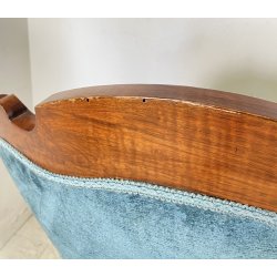 ANTICA COPPIA POLTRONA PRIMI 1900 LUIGI FILIPPO ARMCHAIR LEGNO STOFFA DIVANO