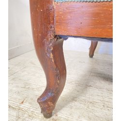 ANTICA COPPIA POLTRONA PRIMI 1900 LUIGI FILIPPO ARMCHAIR LEGNO STOFFA DIVANO