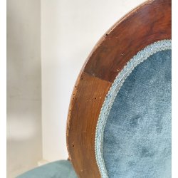 ANTICA COPPIA POLTRONA PRIMI 1900 LUIGI FILIPPO ARMCHAIR LEGNO STOFFA DIVANO