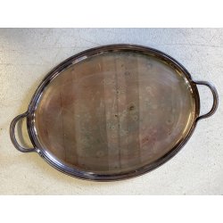 VASSOIO OVALE con MANICI "Cléry" Christofle PLATEAU ANSES 53x42cm FRANCIA '900